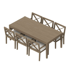 Northlake 7-Piece Outdoor Patio Teak Wood Dining Set by Modway