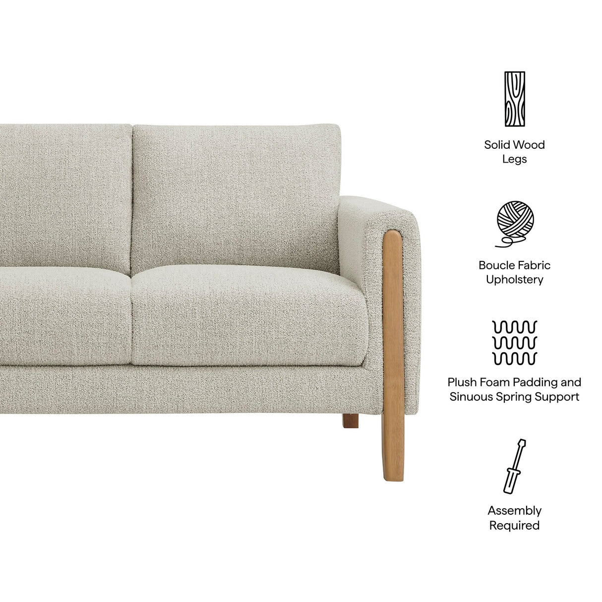 Hawken Boucle Fabric Loveseat by Modway