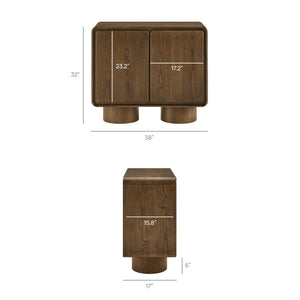 Lumo 2-Door Curved Wood Accent Cabinet by Modway