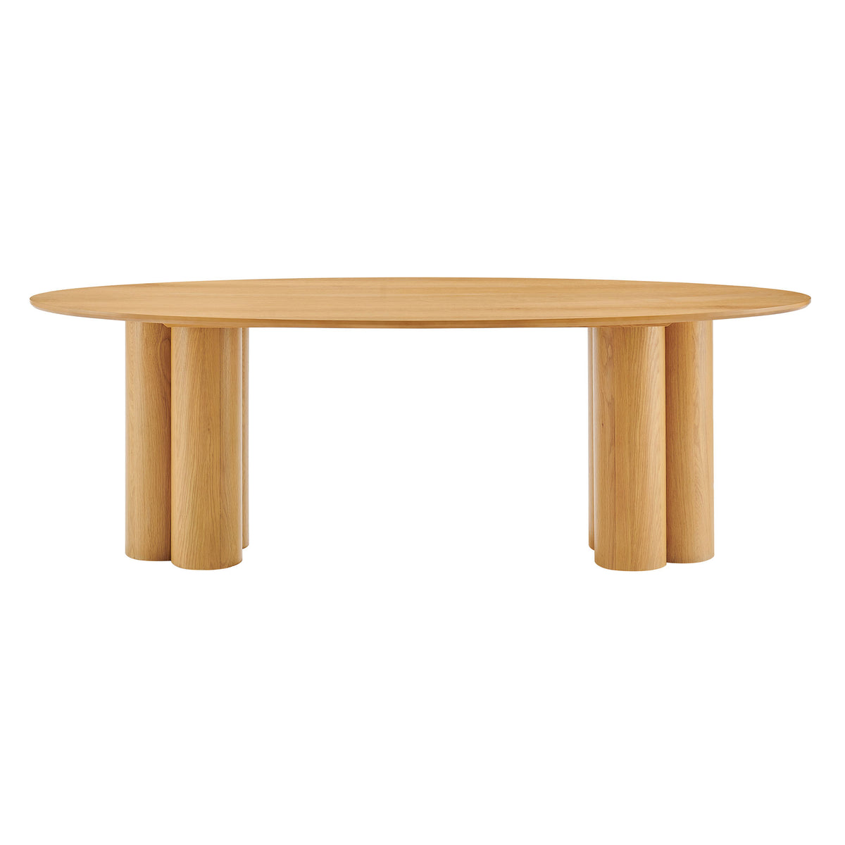 Renwick 79 Inch Oak Veneer Oval Pedestal Dining Table by Modway