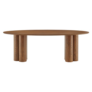 Renwick 79 Inch Oak Veneer Oval Pedestal Dining Table by Modway