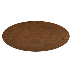 Renwick 79 Inch Oak Veneer Oval Pedestal Dining Table by Modway