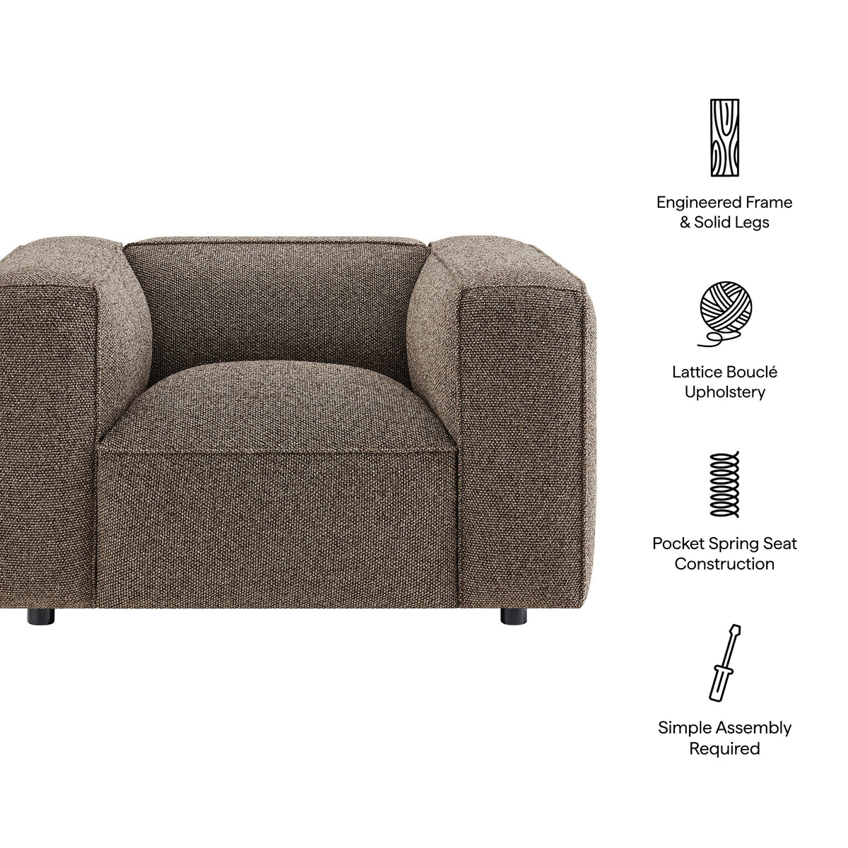 Auren Lattice Bouclé Upholstered Accent Chair by Modway