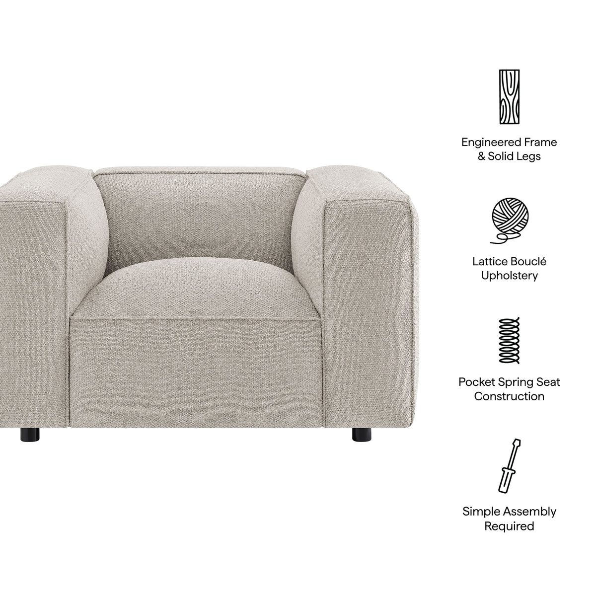 Auren Lattice Bouclé Upholstered Accent Chair by Modway
