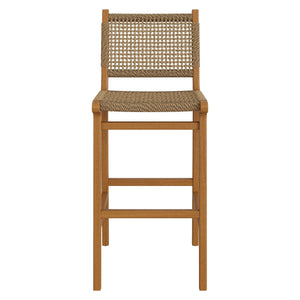 Rowe Outdoor Patio Teak Wood Bar Chairs Set of 2 by Modway