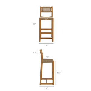 Reed 3-Piece Outdoor Patio Teak Wood Bar Set by Modway