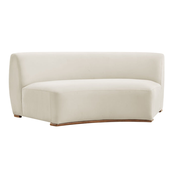 Rialta Curved Armless Performance Velvet Sectional Loveseat