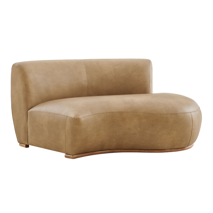 Rialta Curved Right-Arm Vegan Leather Sectional Loveseat