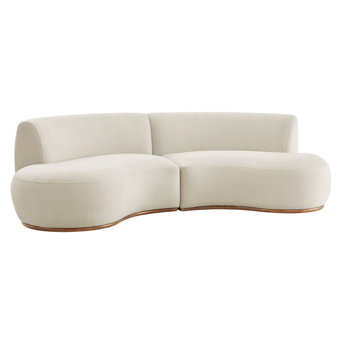 Rialta 2 Piece Curved Performance Velvet Sectional Sofa