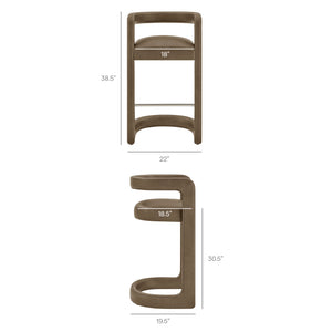 Winslow Premium Vegan Leather Bar Stool Set of 2 by Modway
