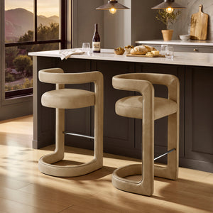 Winslow Premium Vegan Leather Bar Stool Set of 2 by Modway