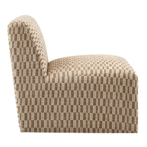 Amita Checked Woven Fabric Armless Accent Chair by Modway