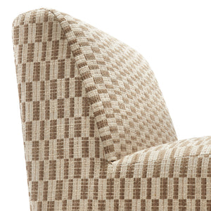 Amita Checked Woven Fabric Armless Accent Chair by Modway