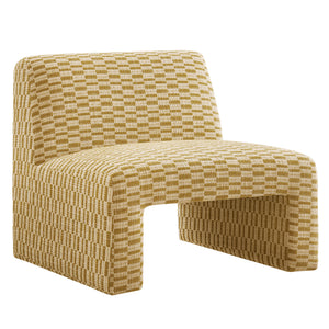 Amita Checked Woven Fabric Armless Accent Chair by Modway