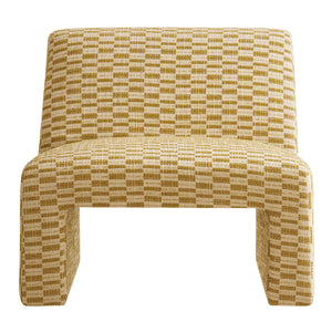 Amita Checked Woven Fabric Armless Accent Chair by Modway