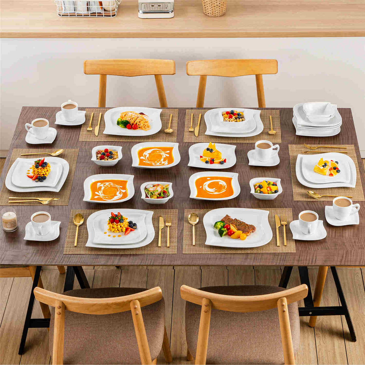 Elvira Marble Grey 36 Piece Dinnerware Set