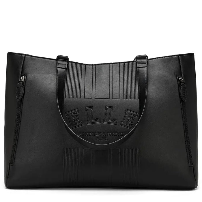 Travellty Roamer 24L Vegan Leather Weekender Tote Bag in Black