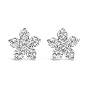 10K White Gold 1/2 Cttw Lab Grown Diamond Star Stud Earrings