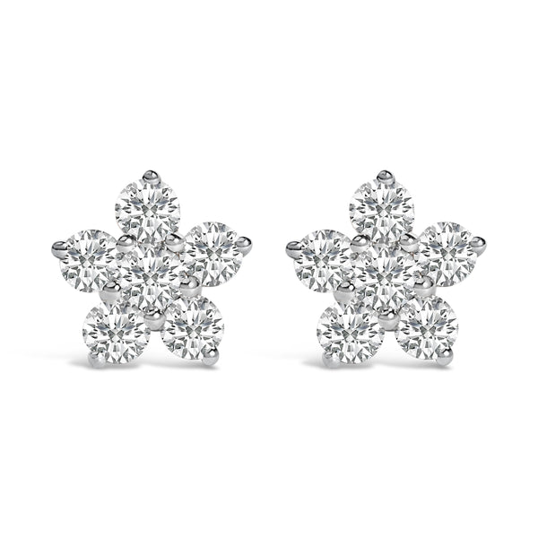 10K White Gold 1/2 Cttw Lab Grown Diamond Star Stud Earrings
