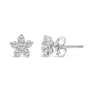 10K White Gold 1/2 Cttw Lab Grown Diamond Star Stud Earrings