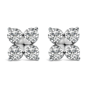 10K White Gold 1/2 Cttw Lab Grown Diamond Snowflake Stud Earrings