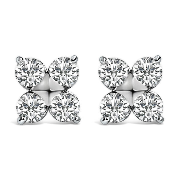 10K White Gold 1/2 Cttw Lab Grown Diamond Snowflake Stud Earrings