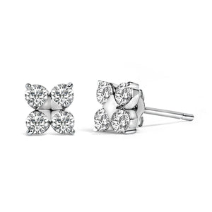10K White Gold 1/2 Cttw Lab Grown Diamond Snowflake Stud Earrings