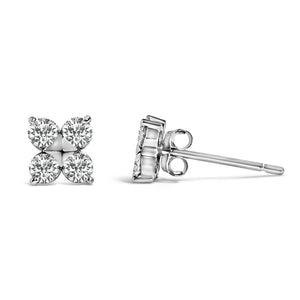 10K White Gold 1/2 Cttw Lab Grown Diamond Snowflake Stud Earrings