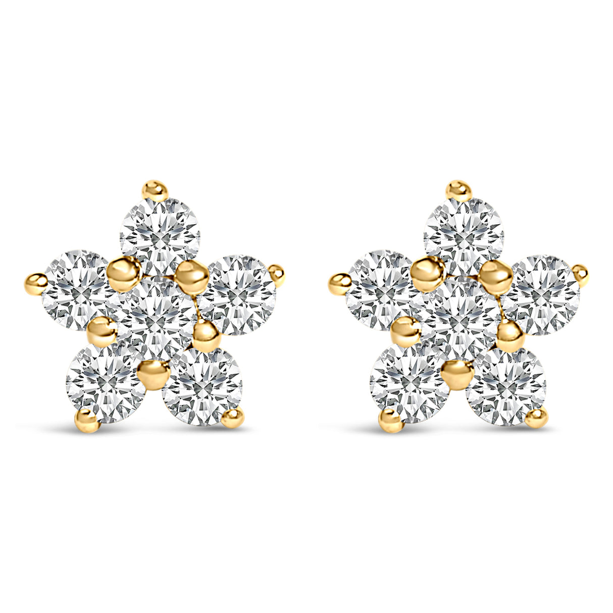 10K White Gold 1/2 Cttw Lab Grown Diamond Star Stud Earrings