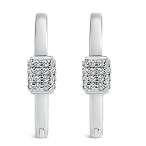 10K White Gold 3/8 Cttw Lab Grown Diamond Heart Shaped Huggie Hoop Earrings