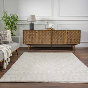 Eivin Cream Diamonds Plush Rug