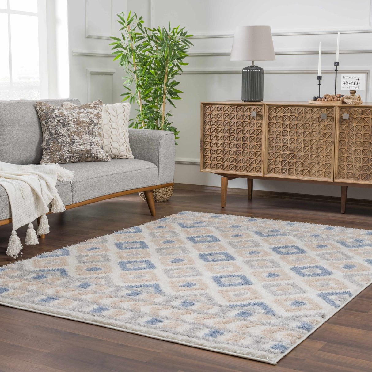 Eivin Pink & Blue Area Rug - Clearance