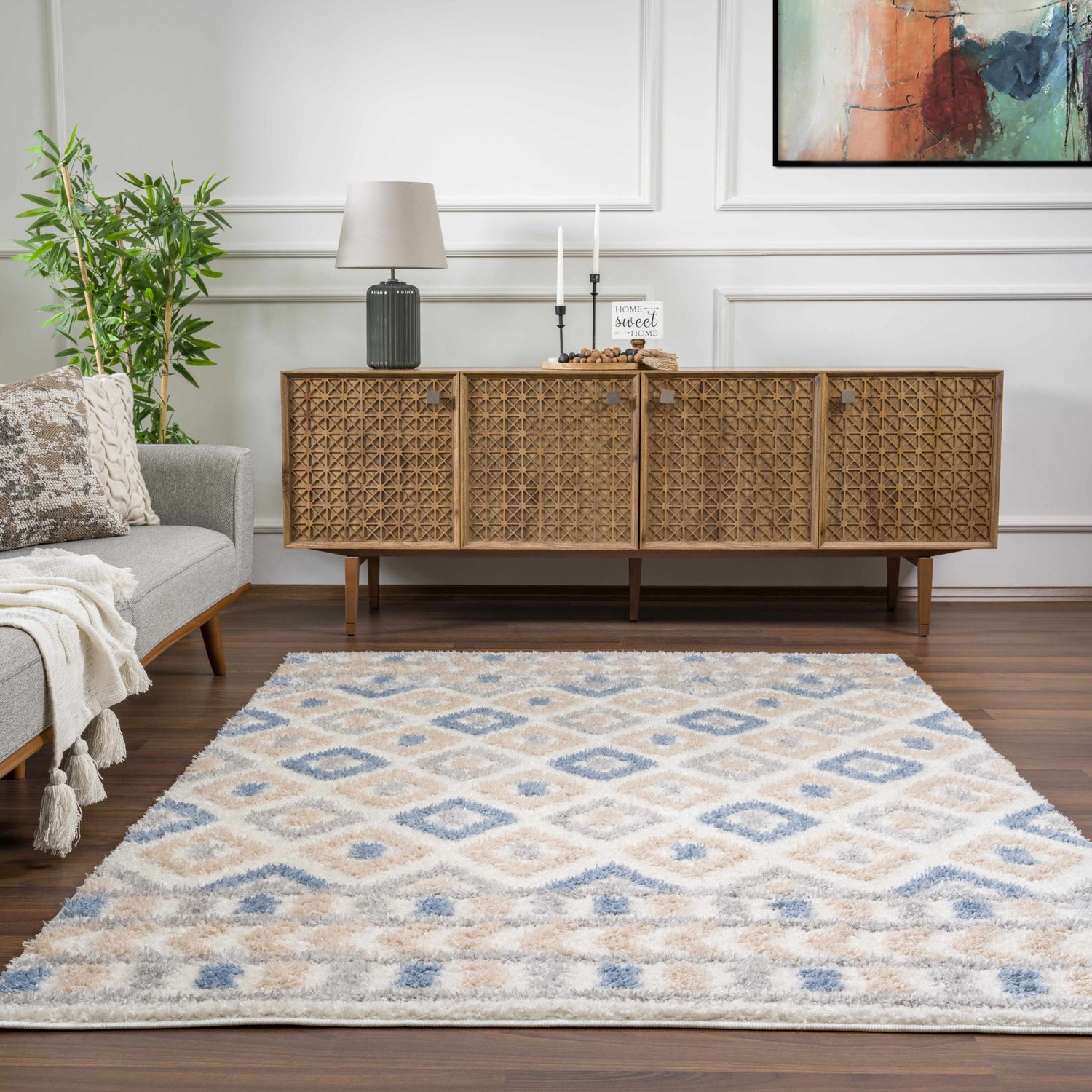 Eivin Pink & Blue Area Rug - Clearance