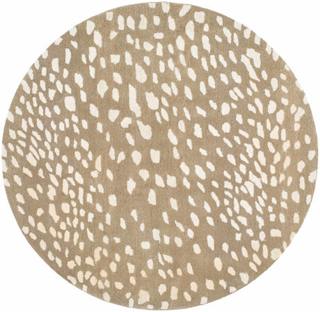 Athena Brown Giraffe Print Wool Rug