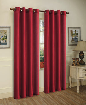 Set of Two 84" Solid Grommet Faux Silk Window Panels