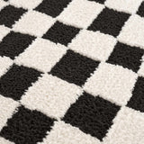 Lajos Black & White Checkered Plush Rug