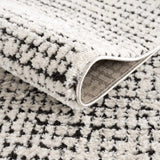 Keita Cream & Black Grid Plush Rug