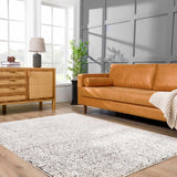 Keita Cream & Black Grid Plush Rug