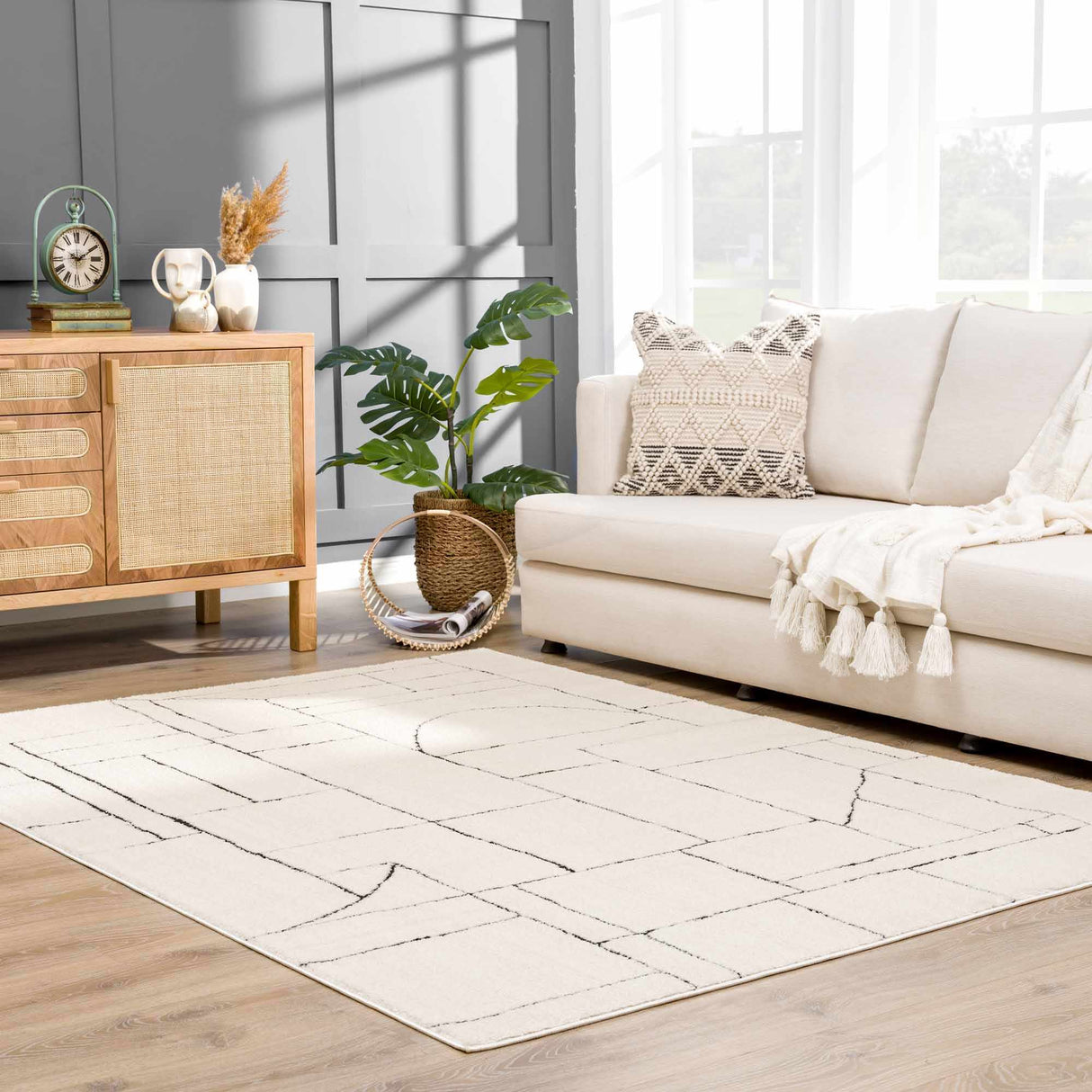 Keats Black & White  Area Rug - Clearance