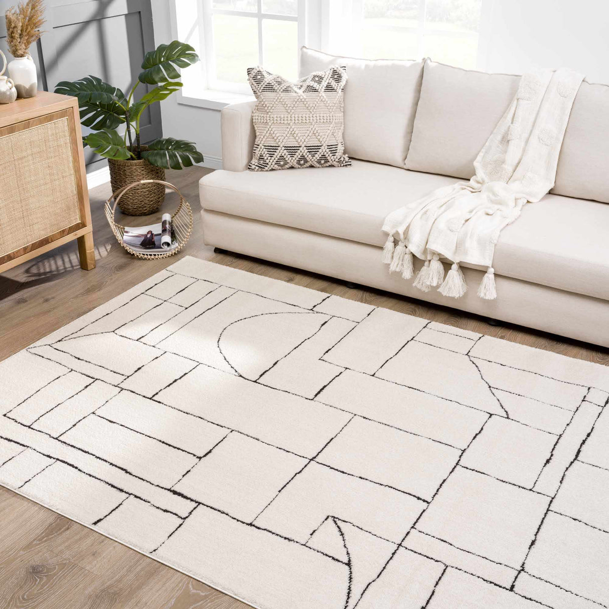 Keats Black & White  Area Rug - Clearance