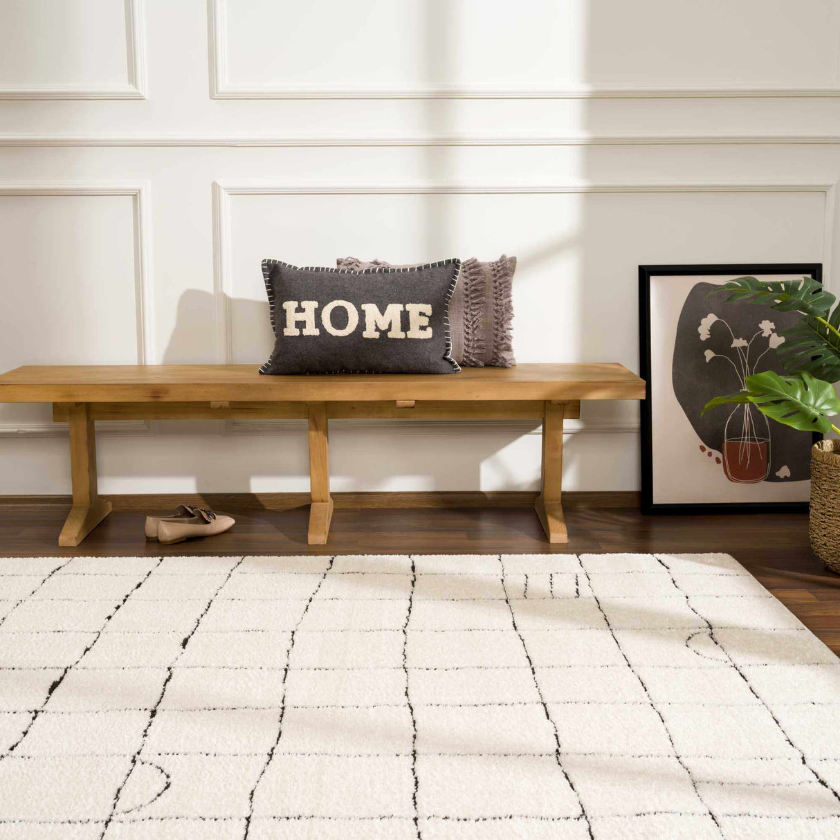 Keanu Black & White Area Rug - Clearance