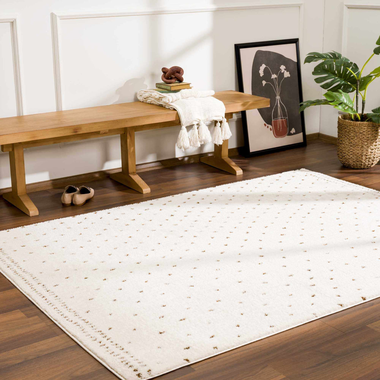 Julie Ivory & Brown Area Rug
