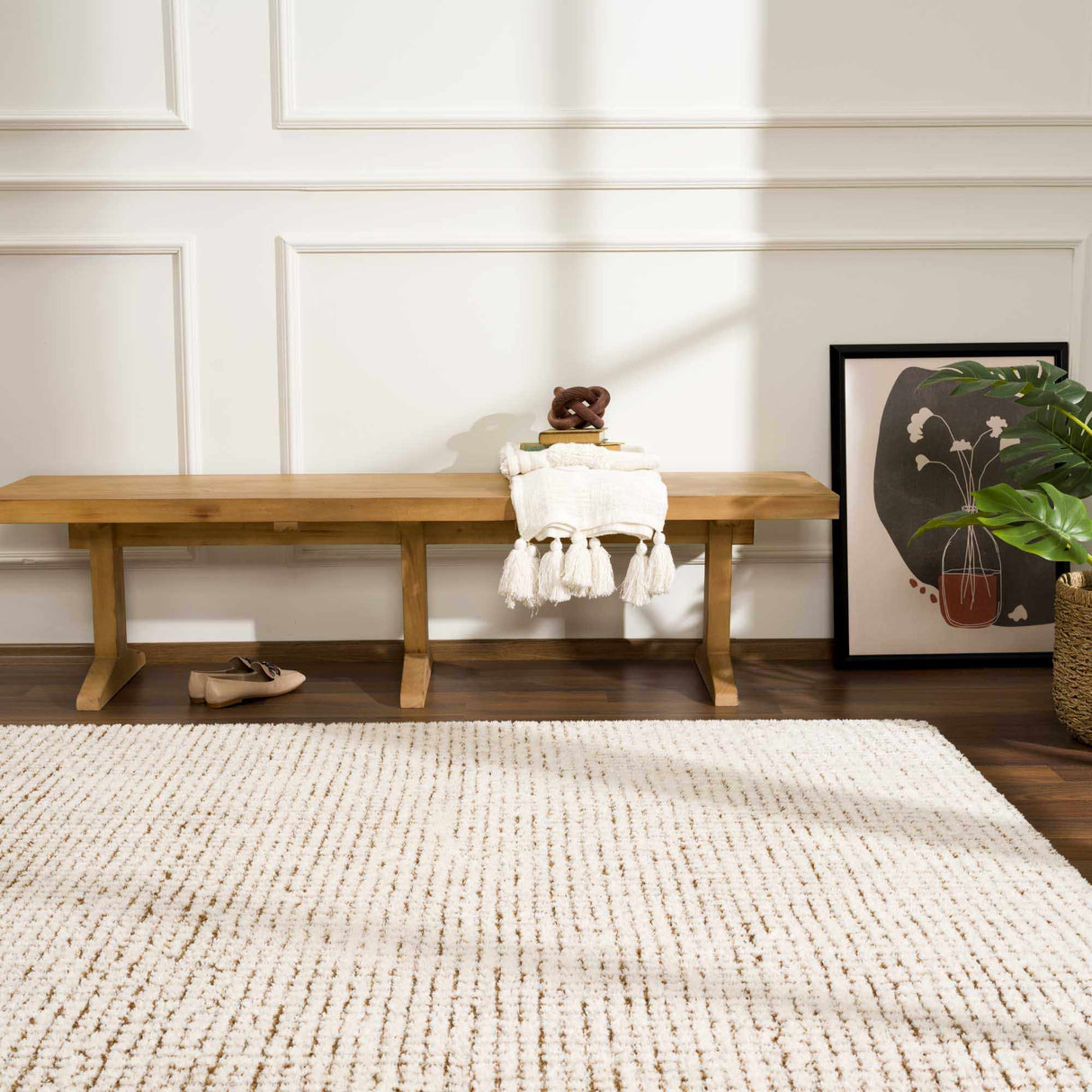 Keita Cream & Brown Area Rug