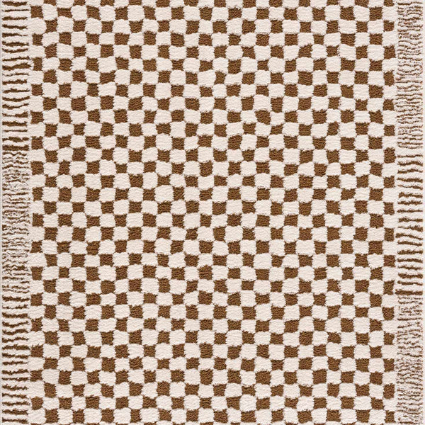 Leryn Brown Checkered Plush Rug