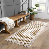 Leryn Brown Checkered Plush Rug