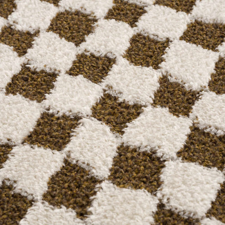 Leryn Brown Checkered Plush Rug