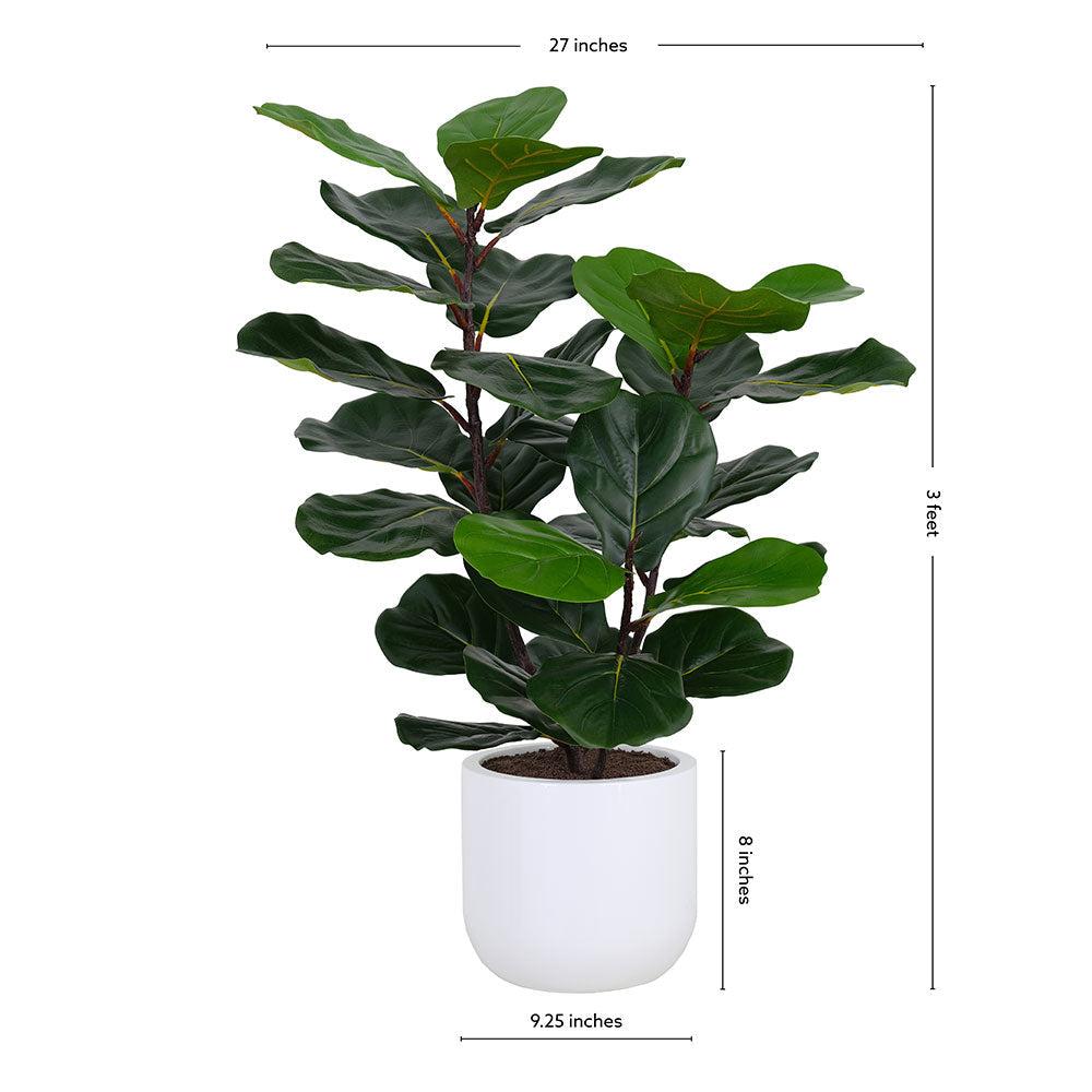 3' Faux Potted Fiddle Leaf Fig Tree