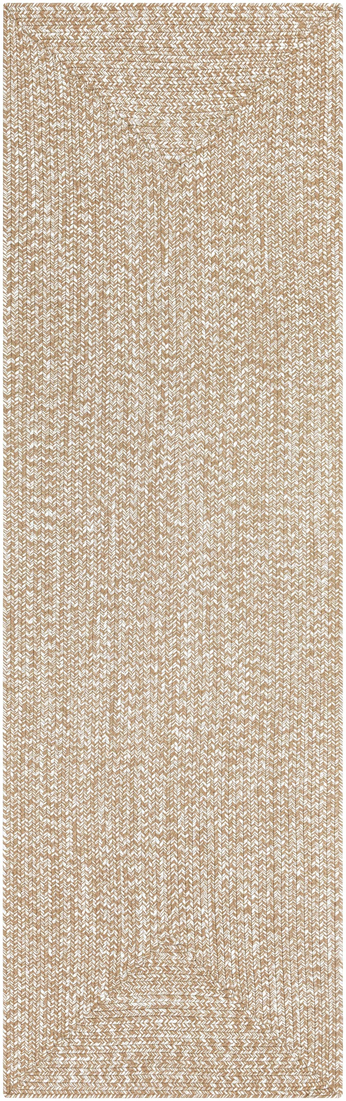 Cream Braided Faux Jute Outdoor Rug