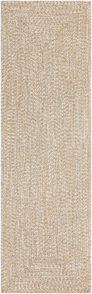 Cream Braided Faux Jute Outdoor Rug