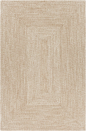 Cream Braided Faux Jute Outdoor Rug